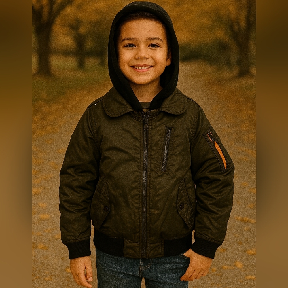 Urban Republic Dark Green Hooded Puffer Jacket